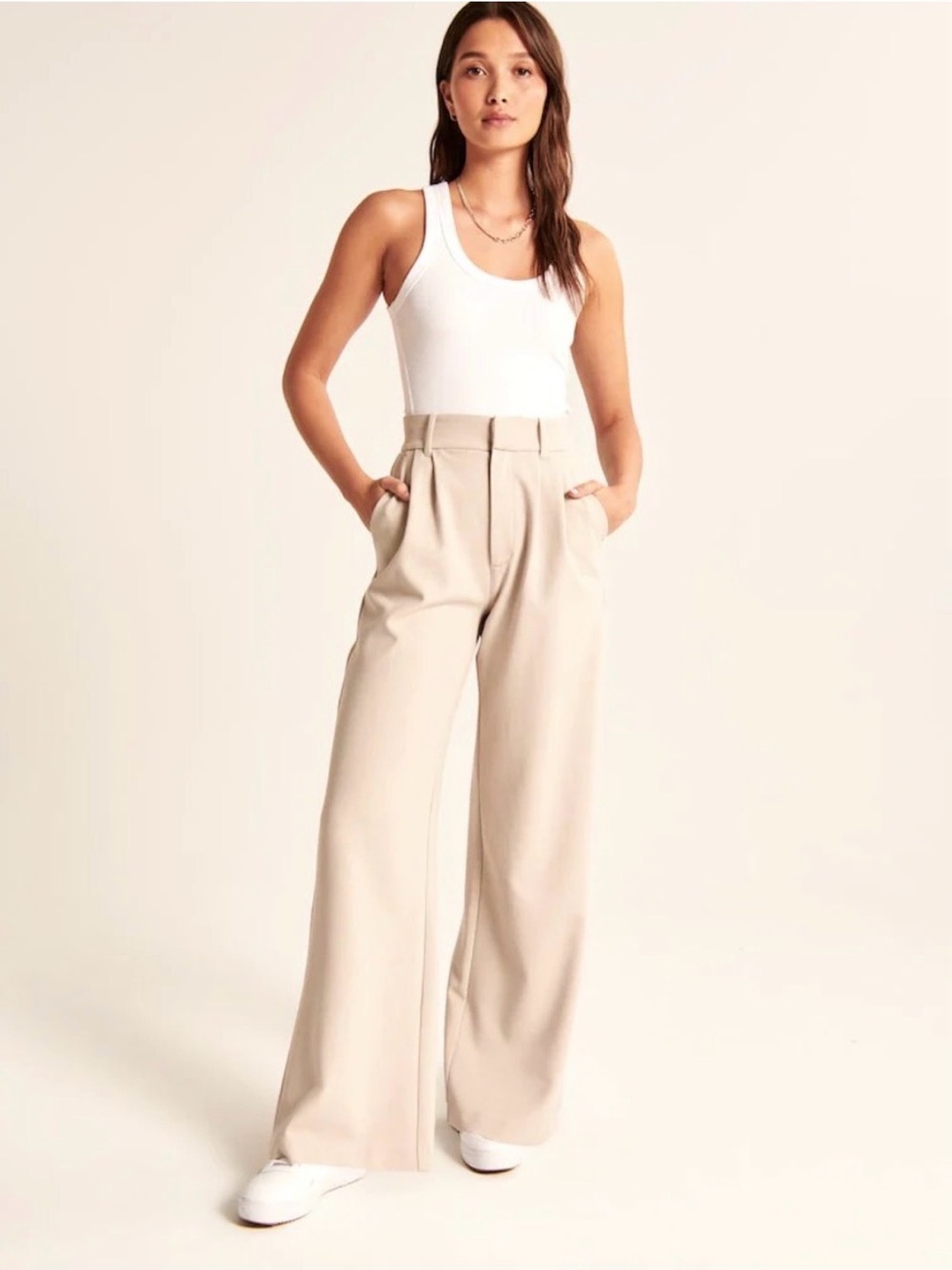 Tailored High-Waist Wide-Leg Pants